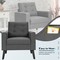 Costway Modern Tufted Accent Chair Fabric Armchair Single Sofa w/ Rubber Wood Legs Blue\ Beige\Grey